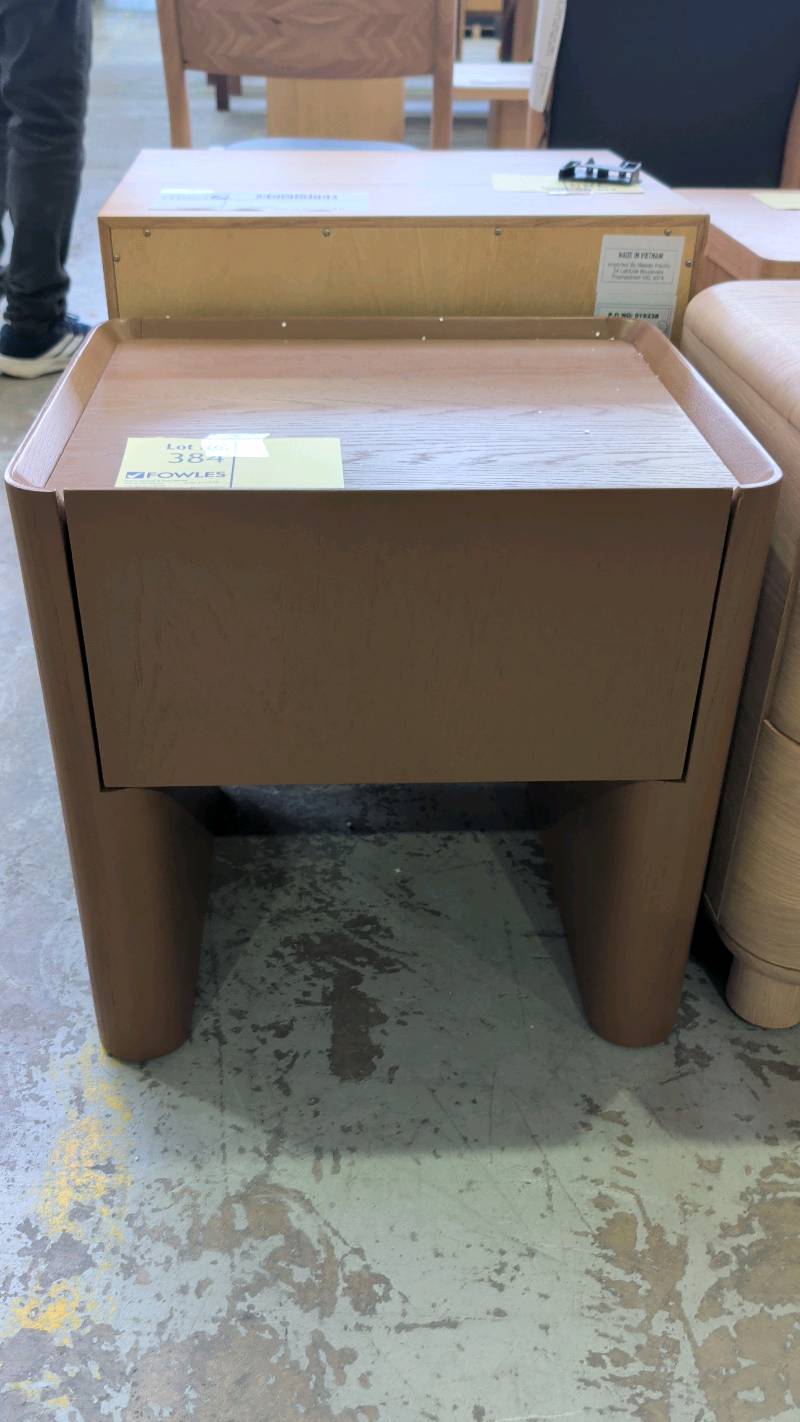 SAMPLE - THEO BEDSIDE, OAK TIMBER, CLAY PAINTED, SOLD AS IS SAMPLE - THEO BEDSIDE, OAK TIMBER, CLAY PAINTED, SOLD AS IS