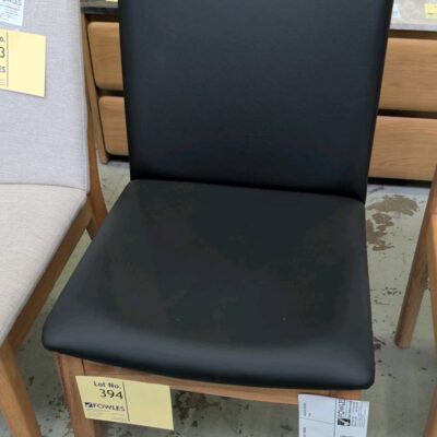 EX DISPLAY CLAIRE BLACK LEATHER DINING CHAIR SOLD AS IS