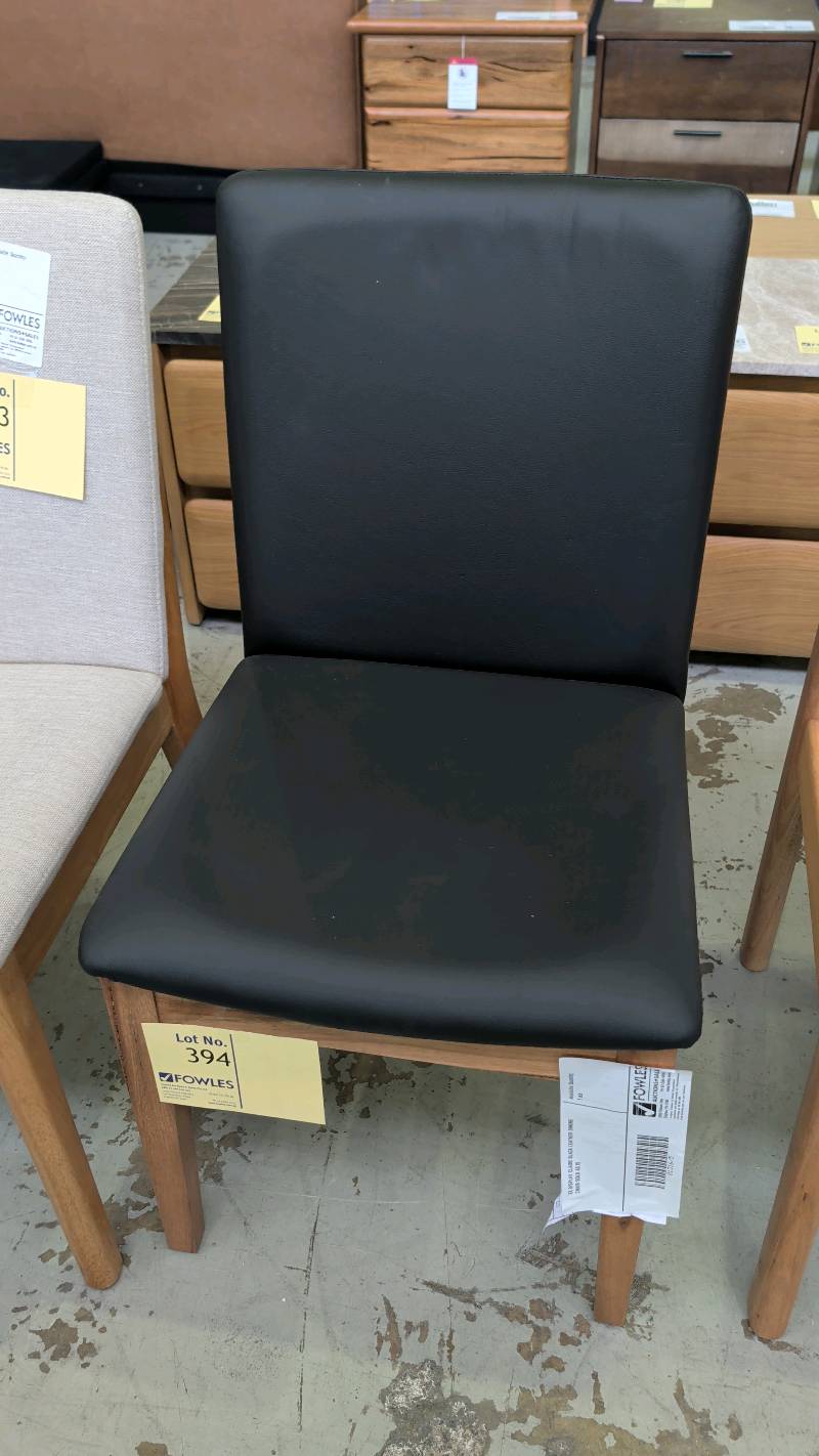 EX DISPLAY CLAIRE BLACK LEATHER DINING CHAIR SOLD AS IS EX DISPLAY CLAIRE BLACK LEATHER DINING CHAIR SOLD AS IS