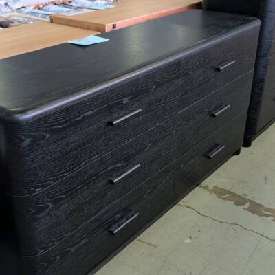 SAMPLE - RAY BLACK OAK DRESSER WITH HANDLE, SOLD AS IS SAMPLE - RAY BLACK OAK DRESSER WITH HANDLE, SOLD AS IS