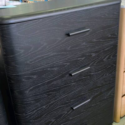 SAMPLE - RAY BLACK OAK TALLBOY WITH HANDLE, SOLD AS IS SAMPLE - RAY BLACK OAK TALLBOY WITH HANDLE, SOLD AS IS