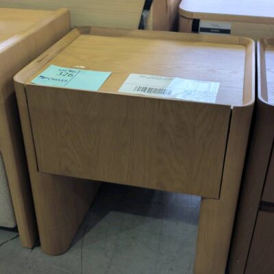 SAMPLE - THEO OAK NATURAL BEDSIDE TABLE, SINGLE DRAWER, SOLD AS IS SAMPLE - THEO OAK NATURAL BEDSIDE TABLE, SINGLE DRAWER, SOLD AS IS