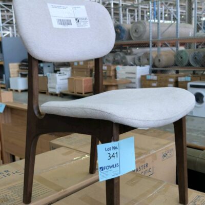 NEW DAKOTA DARK SMOKE DINING CHAIR, WITH CYGNET FABRIC SEAT RRP$349 NEW DAKOTA DARK SMOKE DINING CHAIR, WITH CYGNET FABRIC SEAT RRP$349
