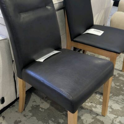 SAMPLE - BLACK LEATHER DINING CHAIR SOLD AS IS SAMPLE - BLACK LEATHER DINING CHAIR SOLD AS IS