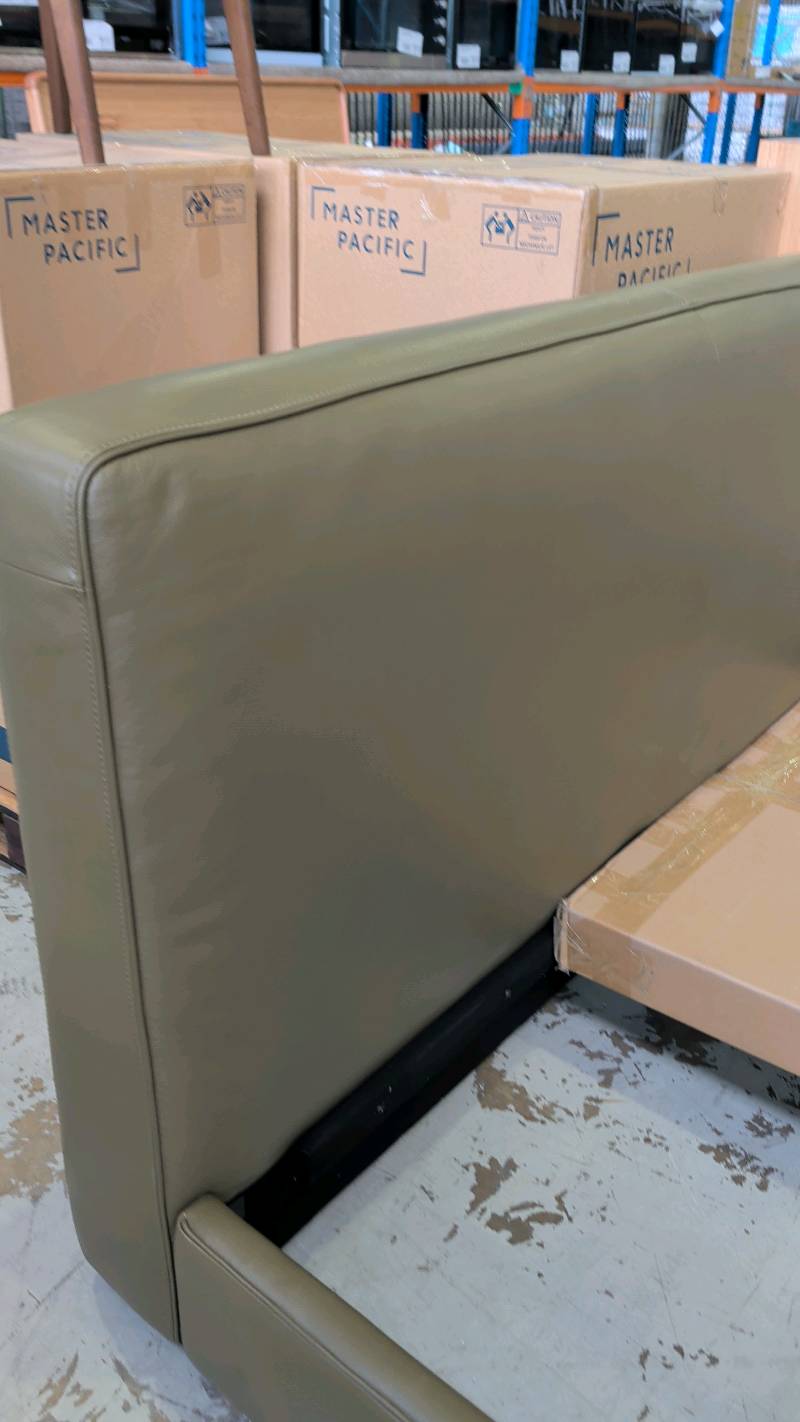 EX DISPLAY RALEIGH KING SIZE BEDFRAME, FORREST GREEN LEATHER, SOLD AS IS EX DISPLAY RALEIGH KING SIZE BEDFRAME, FORREST GREEN LEATHER, SOLD AS IS