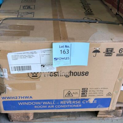 WESTINGHOUSE WWH27HWA 2.7KW/2.4KW REVERSE CYCLE BOX AIR CONDITIONER WITH LCD REMOTE, 4 FAN SPEEDS, 12 MONTH WARRANTY