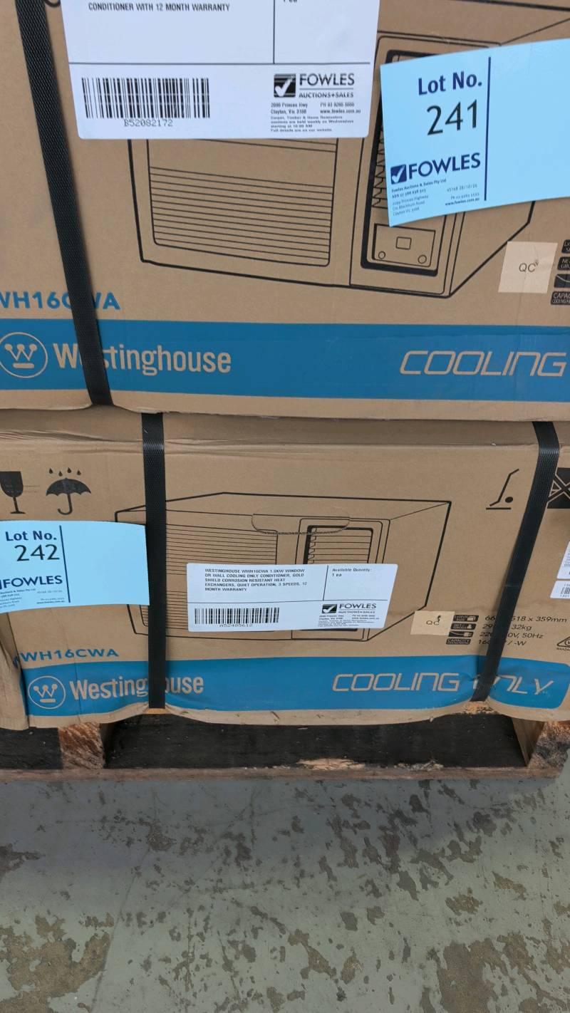 WESTINGHOUSE WWH16CWA 1.6KW WINDOW OR WALL COOLING ONLY CONDITIONER, GOLD SHIELD CORROSION RESISTANT HEAT EXCHANGERS, QUIET OPERATION, 3 SPEEDS, 12 MONTH WARRANTY WESTINGHOUSE WWH16CWA 1.6KW WINDOW OR WALL COOLING ONLY CONDITIONER, GOLD SHIELD CORROSION RESISTANT HEAT EXCHANGERS, QUIET OPERATION, 3 SPEEDS, 12 MONTH WARRANTY
