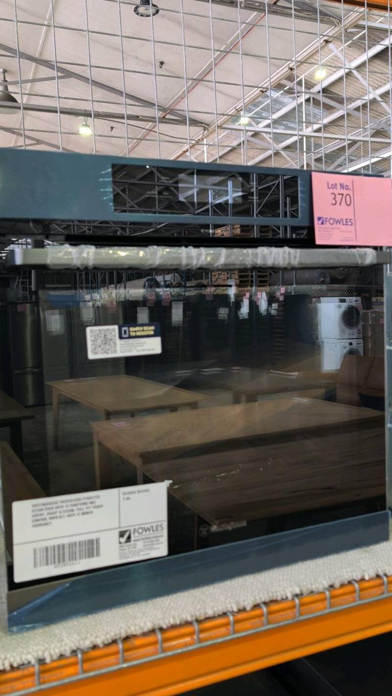 WESTINGHOUSE WVEP6918DD PYROLYTIC STEAM OVEN WITH 19 FUNCTIONS INCL AIRFRY, ROAST & STEAM, FULL TFT TOUCH CONTROL RRP$1671 WITH 12 MONTH WARRANTY WESTINGHOUSE WVEP6918DD PYROLYTIC STEAM OVEN WITH 19 FUNCTIONS INCL AIRFRY, ROAST & STEAM, FULL TFT TOUCH CONTROL RRP$1671 WITH 12 MONTH WARRANTY
