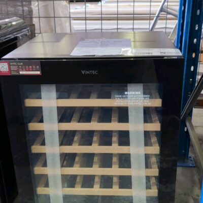 VINTEC VWS820SCB-X WINE CABINET, 41 BOTTLE SINGLE ZONE, UV RESISTANT GLASS, TOUCH CONTROLS, ADJUSTABLE SHELVES, REVERSIBLE DOOR, 12 MONTH WARRANTY