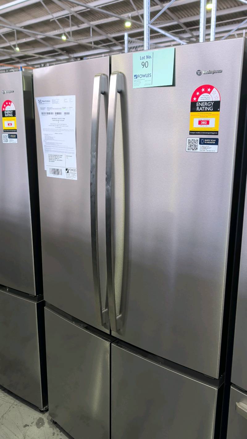 WESTINGHOUSE WQE6000SB S/STEEL FRENCH DOOR FRIDGE WITH DOULE DOOR FREEZER, 896MM WIDE TO FIT 900MM CAVITY, FINGERPRINT RESISTANT, LARGE INTERIOR, 12 MONTH WARRANTY WESTINGHOUSE WQE6000SB S/STEEL FRENCH DOOR FRIDGE WITH DOULE DOOR FREEZER, 896MM WIDE TO FIT 900MM CAVITY, FINGERPRINT RESISTANT, LARGE INTERIOR, 12 MONTH WARRANTY