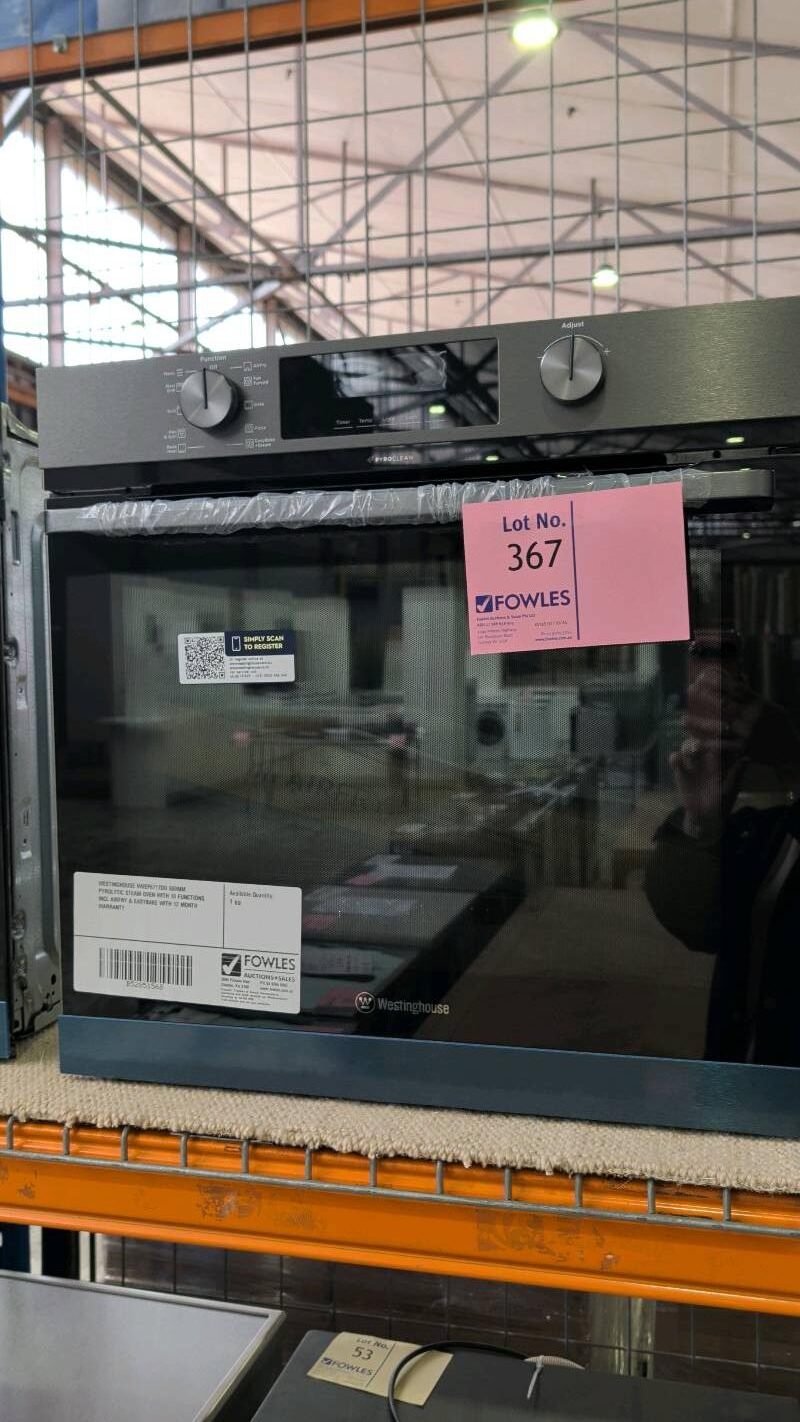 WESTINGHOUSE WVEP6717DD 600MM PYROLYTIC STEAM OVEN WITH 10 FUNCTIONS INCL AIRFRY & EASYBAKE WITH 12 MONTH WARRANTY WESTINGHOUSE WVEP6717DD 600MM PYROLYTIC STEAM OVEN WITH 10 FUNCTIONS INCL AIRFRY & EASYBAKE WITH 12 MONTH WARRANTY