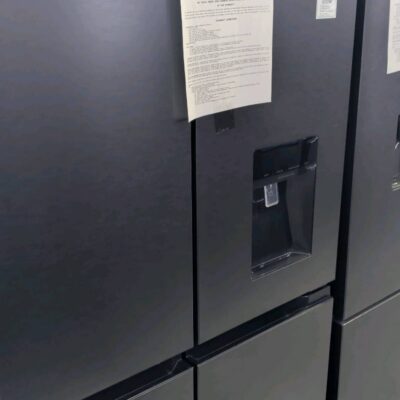 WESTINGHOUSE WQE4960BA MATTE CHARCOAL QUAD DOOR FRIDGE WITH NON PLUMBED WATER DISPENSER, BUILT IN DEODORISER, FULL WIDTH DOOR BINS RRP$1599 WITH 12 MONTH WARRANTY