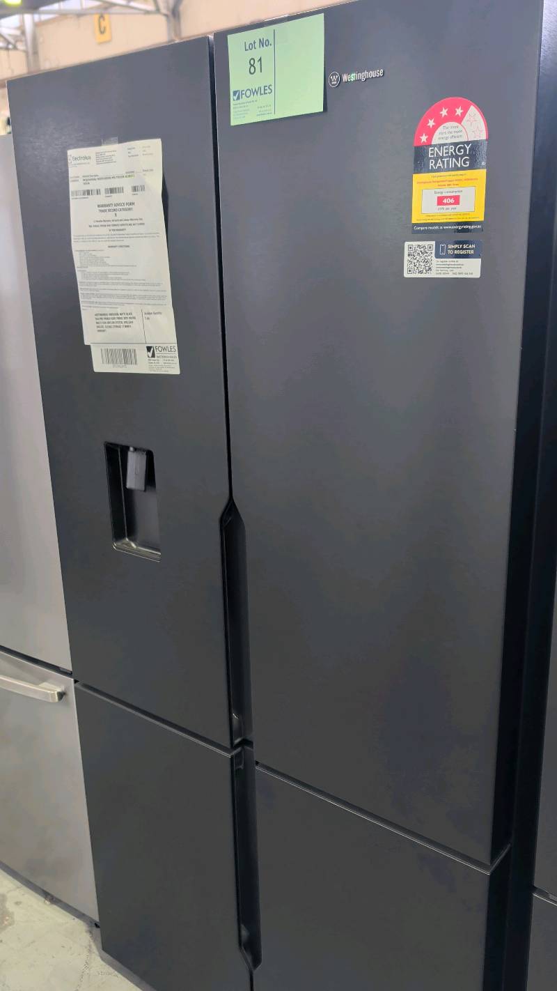 WESTINGHOUSE WQE5650BA MATTE BLACK 564LITRE FRENCH DOOR FRIDGE WITH WATER, MULTI FLOW AIRFLOW SYSTEM, SPILLSAFE SHELVES, FLEXIBLE STORAGE 12 MONTH WARRANTY WESTINGHOUSE WQE5650BA MATTE BLACK 564LITRE FRENCH DOOR FRIDGE WITH WATER, MULTI FLOW AIRFLOW SYSTEM, SPILLSAFE SHELVES, FLEXIBLE STORAGE 12 MONTH WARRANTY