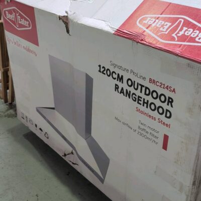 BEEFEATER 122CM OUTDOOR BBQ RANGEHOOD, S/STEEL WITH 12 MONTH WRRANTY RRP$2728 BEEFEATER 122CM OUTDOOR BBQ RANGEHOOD, S/STEEL WITH 12 MONTH WRRANTY RRP$2728
