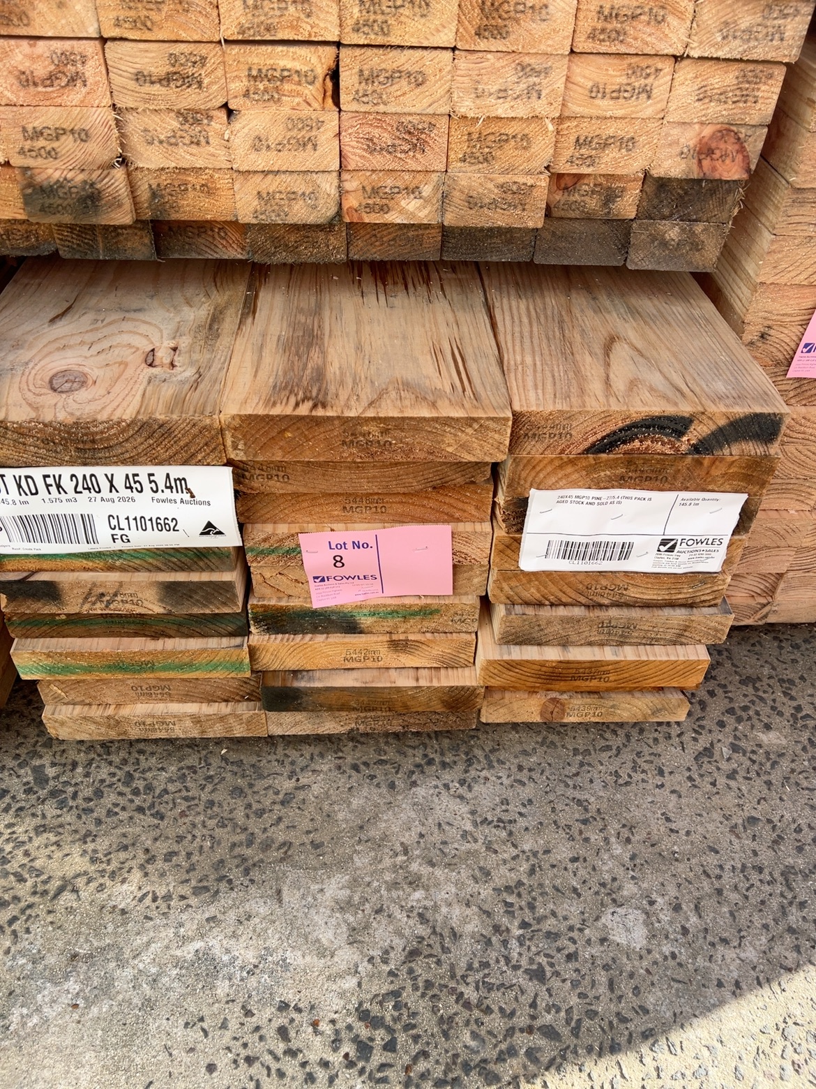 240X45 MGP10 PINE-27/5.4 (THIS PACK IS AGED STOCK AND SOLD AS IS) 240X45 MGP10 PINE-27/5.4 (THIS PACK IS AGED STOCK AND SOLD AS IS)