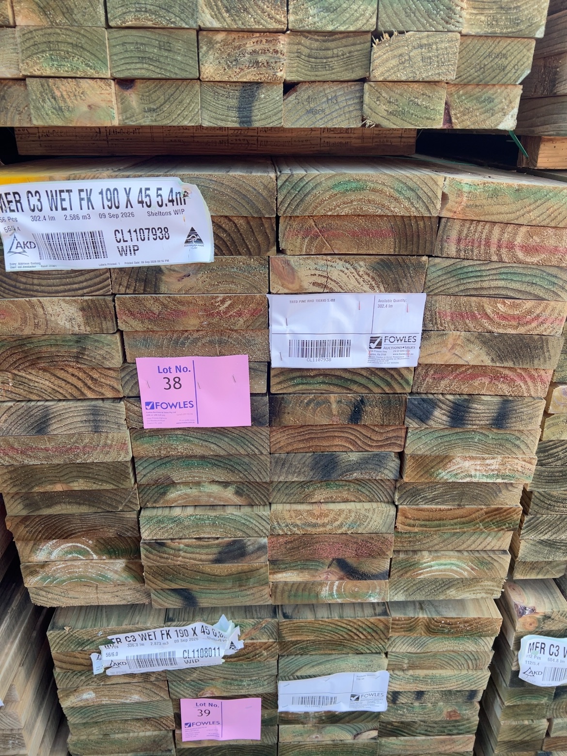 TRTD PINE RHD 190X45 5.4M TRTD PINE RHD 190X45 5.4M