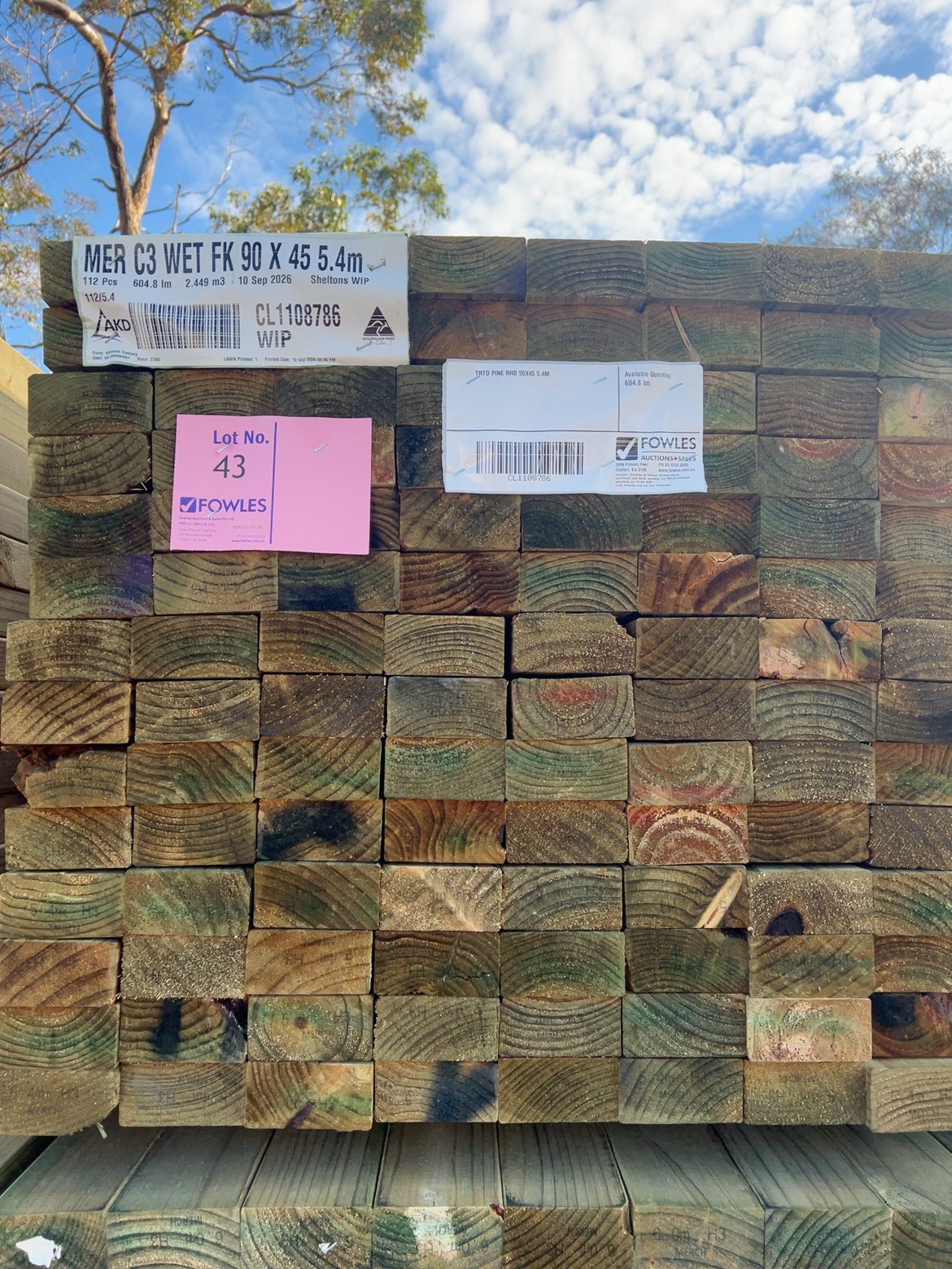 TRTD PINE RHD 90X45 5.4M TRTD PINE RHD 90X45 5.4M