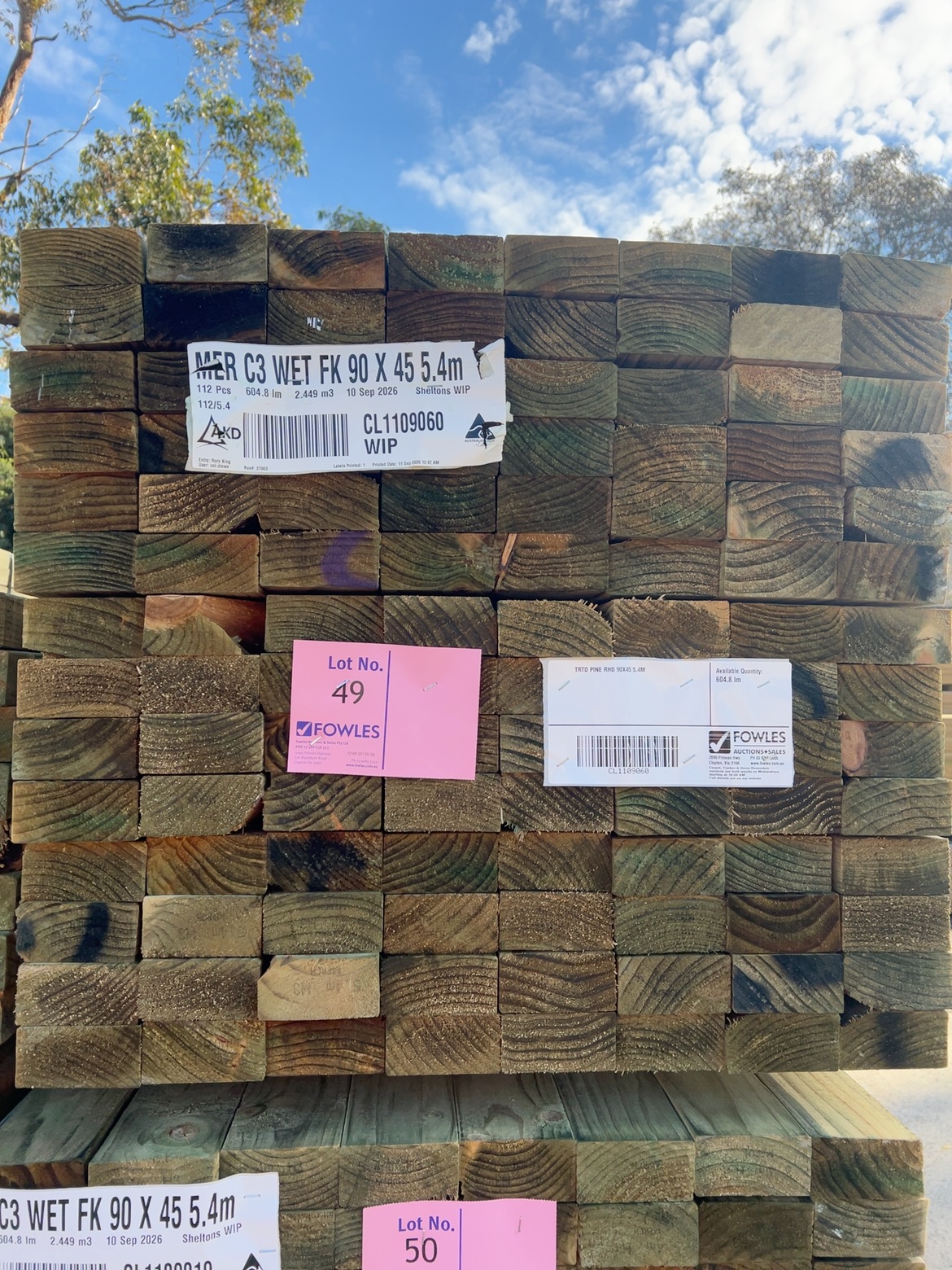 TRTD PINE RHD 90X45 5.4M TRTD PINE RHD 90X45 5.4M