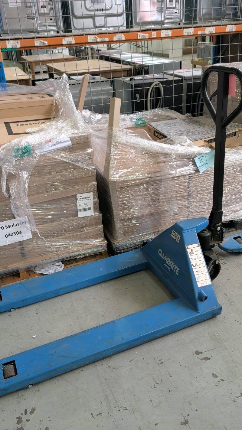 BLUE PALLET JACK-NOT WORKING **SOLD AS IS** BLUE PALLET JACK-NOT WORKING **SOLD AS IS**