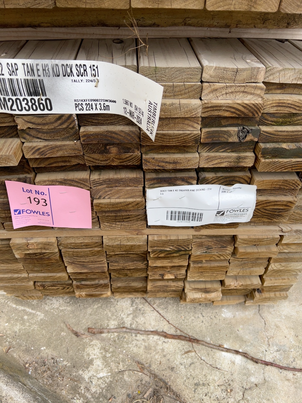 90X22 TAN E H3 TREATED PINE DECKING-224/3.6 90X22 TAN E H3 TREATED PINE DECKING-224/3.6