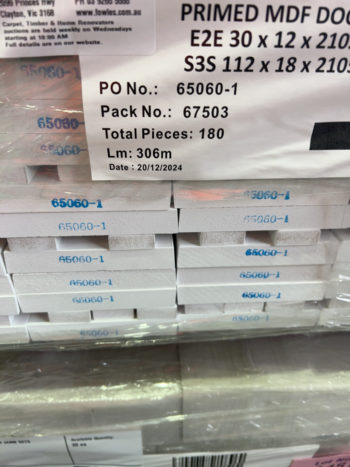 112X18 PRIMED MDF DOOR JAMB SETS 112X18 PRIMED MDF DOOR JAMB SETS