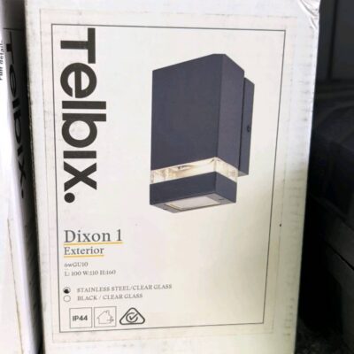 NEW DESIGNER LIGHTING - DIXON 1 EXTERIOR WALL LIGHT S/STEEL RRP$81