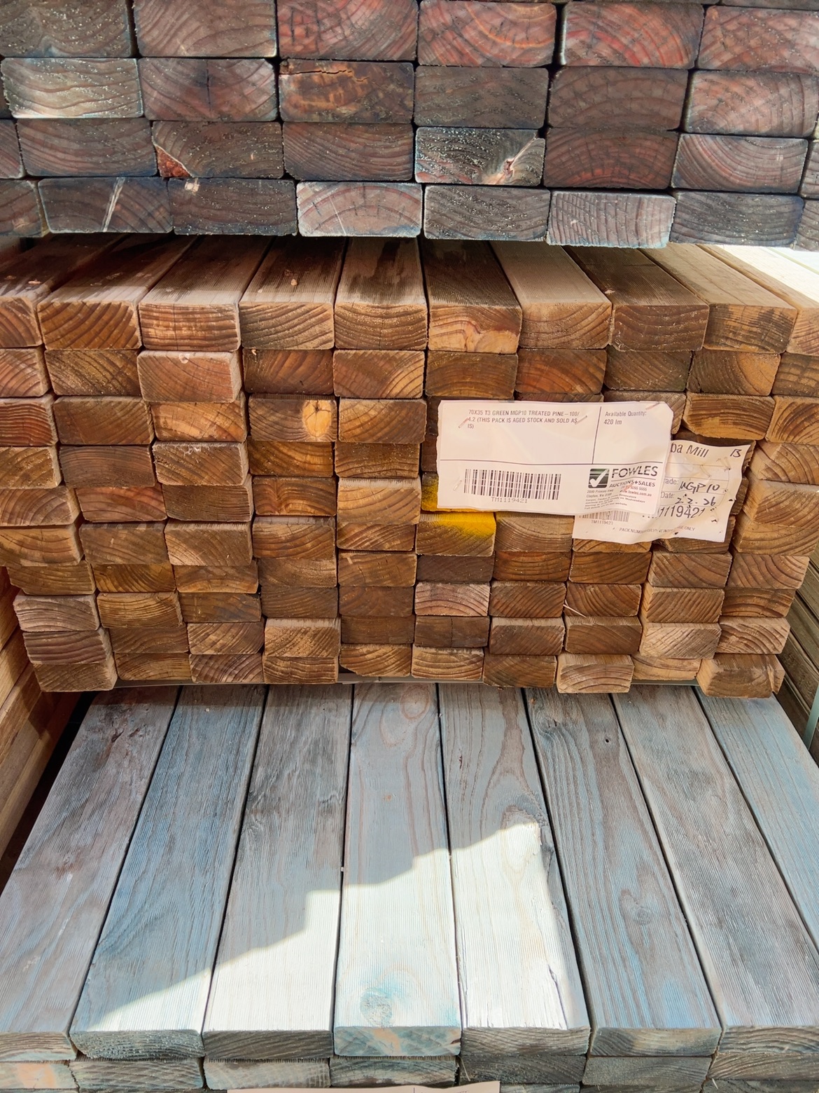 70X35 T3 GREEN MGP10 TREATED PINE-100/4.2 (THIS PACK IS AGED STOCK AND SOLD AS IS) 70X35 T3 GREEN MGP10 TREATED PINE-100/4.2 (THIS PACK IS AGED STOCK AND SOLD AS IS)
