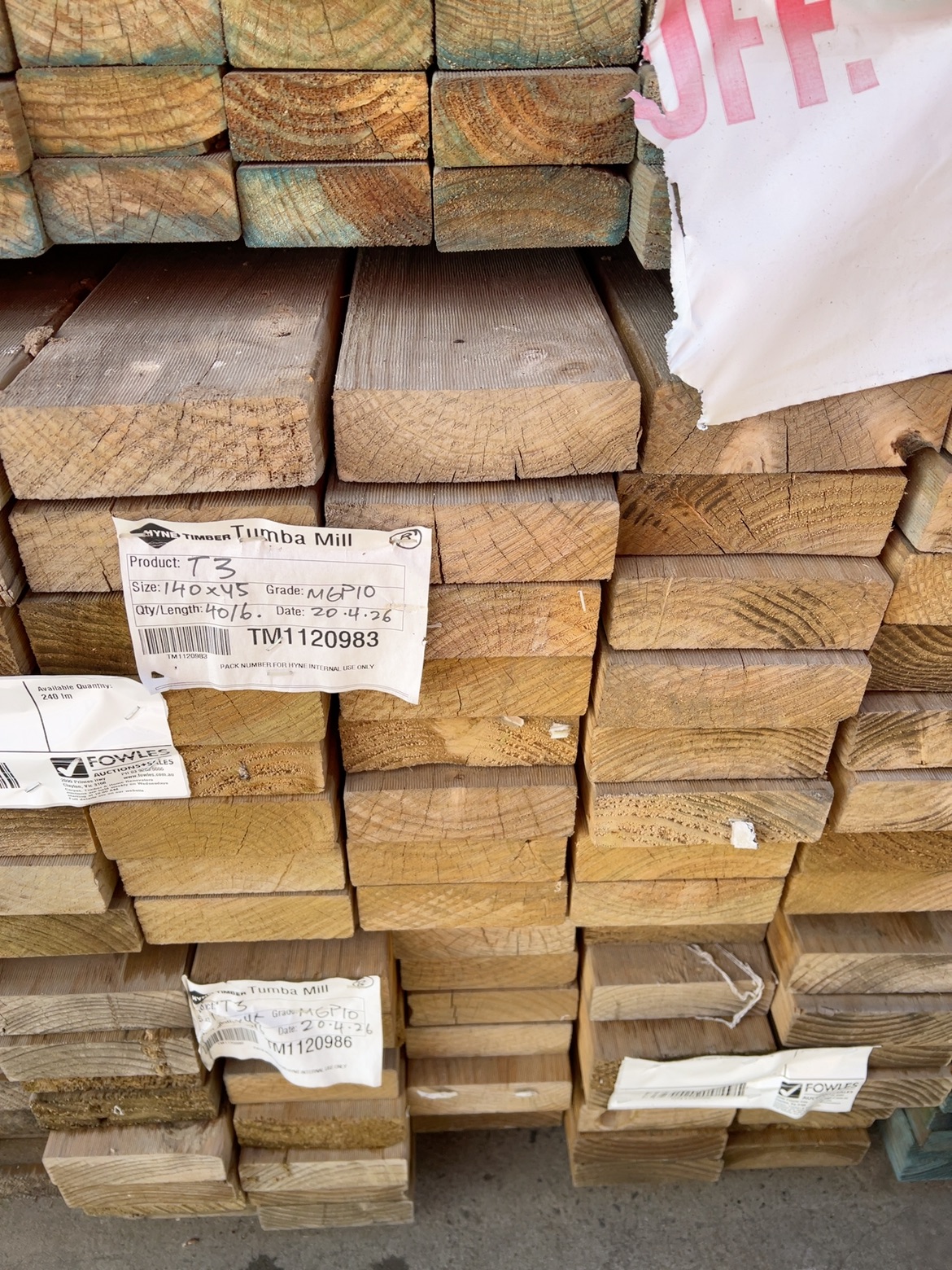 140X45 T3 GREEN MGP10 TREATED PINE-40/6.0 (THIS PACK IS AGED STOCK AND SOLD AS IS) 140X45 T3 GREEN MGP10 TREATED PINE-40/6.0 (THIS PACK IS AGED STOCK AND SOLD AS IS)