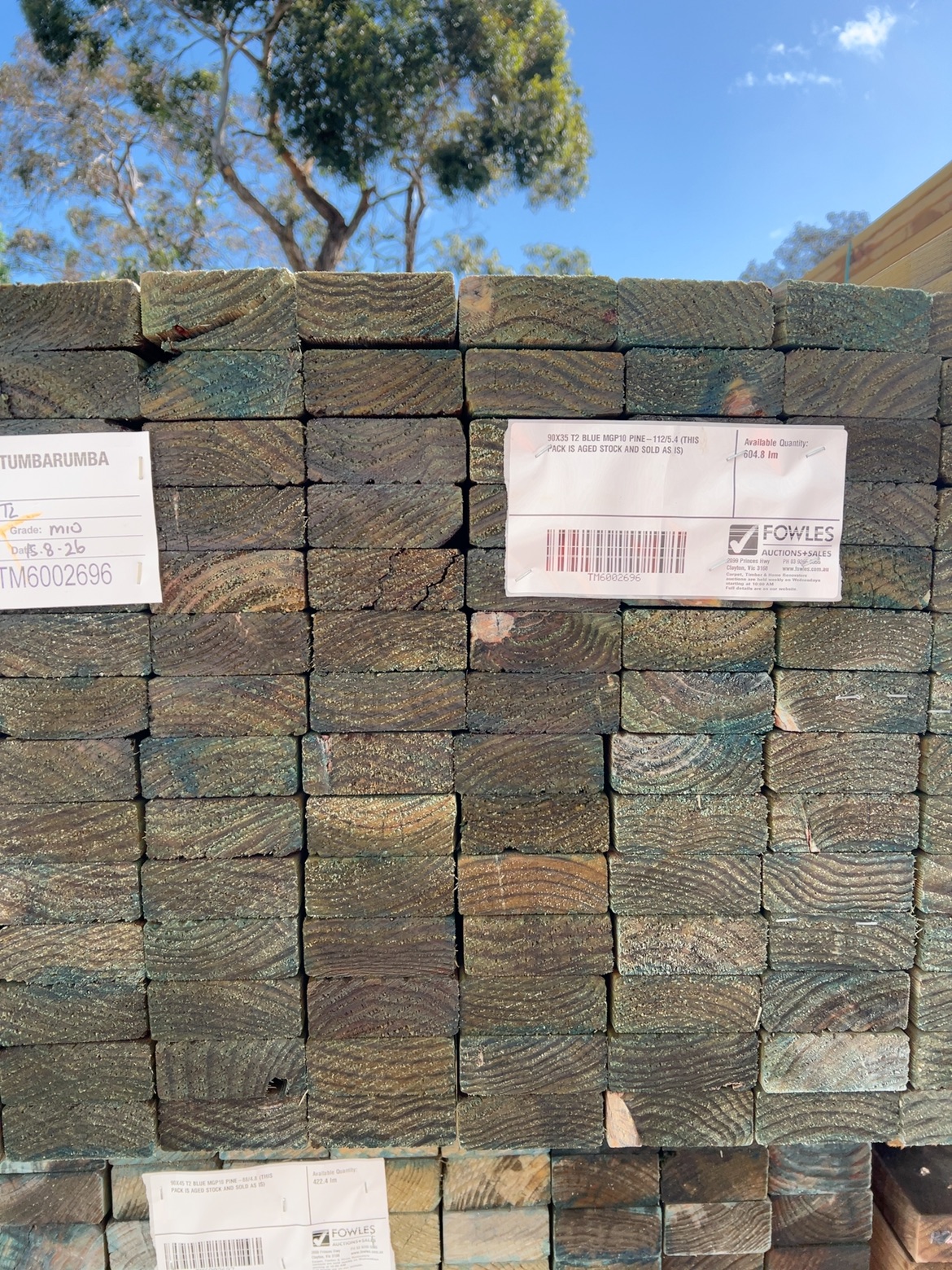 90X35 T2 BLUE MGP10 PINE-112/5.4 (THIS PACK IS AGED STOCK AND SOLD AS IS) 90X35 T2 BLUE MGP10 PINE-112/5.4 (THIS PACK IS AGED STOCK AND SOLD AS IS)