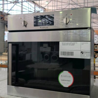 NEW ARTUSI AOS652X 600MM ELECTRIC OVEN WITH SIDE OPENING DOOR, 9 COOKING FUNCTIONS, WITH 2 YEAR WARRANTY NEW ARTUSI AOS652X 600MM ELECTRIC OVEN WITH SIDE OPENING DOOR, 9 COOKING FUNCTIONS, WITH 2 YEAR WARRANTY