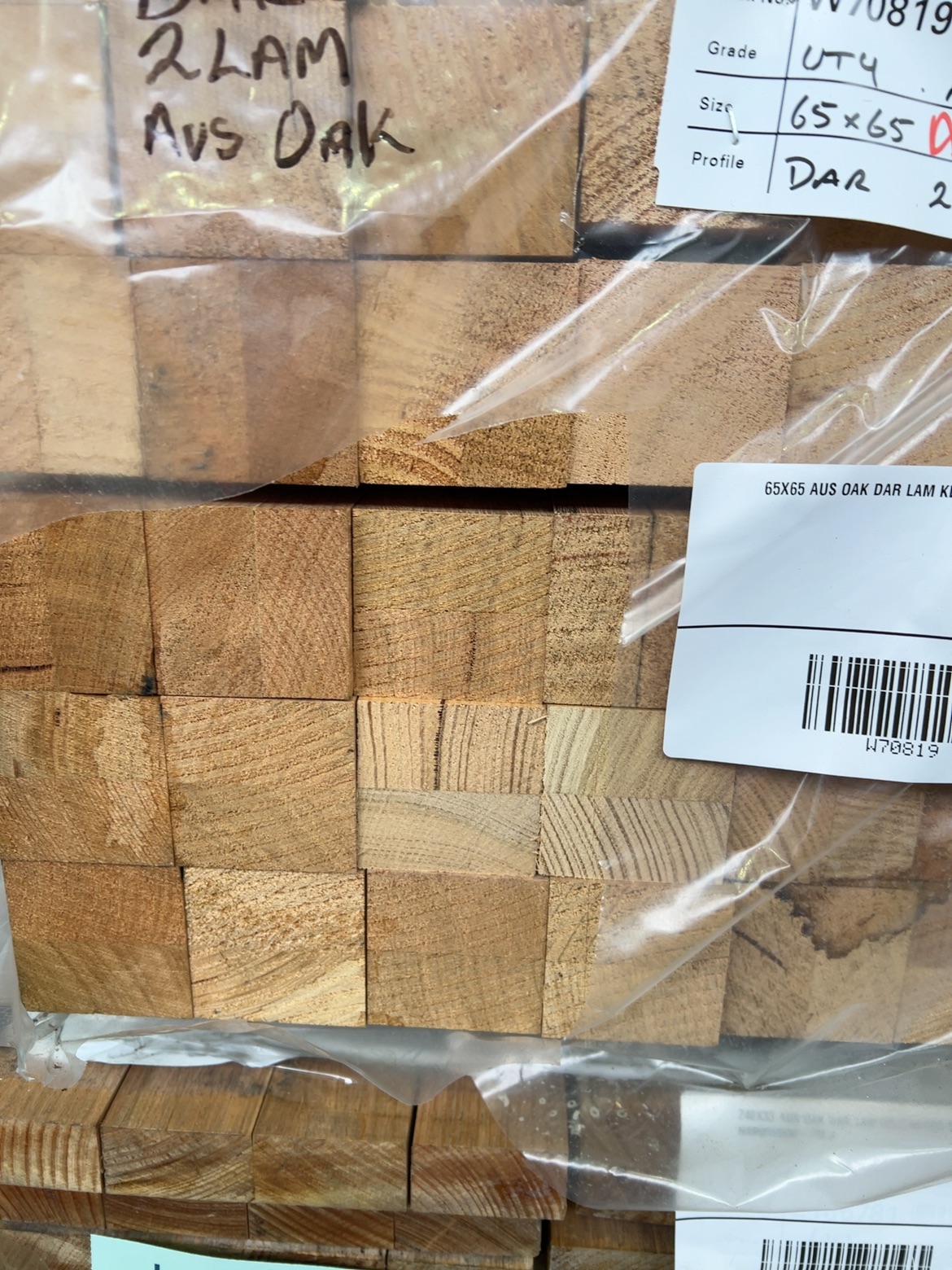 65X65 AUS OAK DAR LAM KD HARDWOOD 65X65 AUS OAK DAR LAM KD HARDWOOD